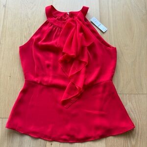 White House Black Market Red Ruffled Halter Camisole